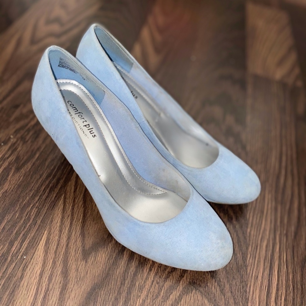 Baby Blue Suede Heels